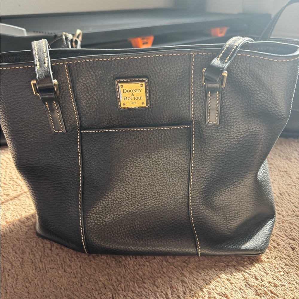 Dooney & Bourke Black Pebbled Leather Tote